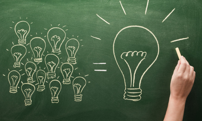 many small light bulbs equal big one