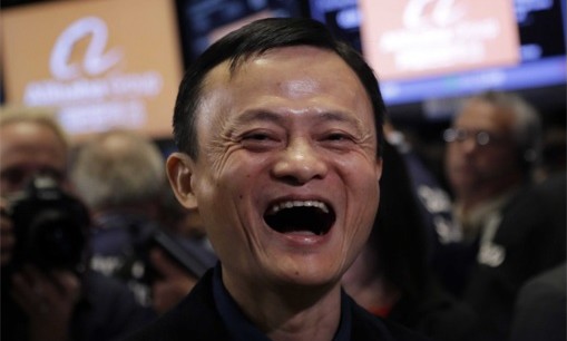 Alibaba-Jack-Ma-Laughing-At-IPO-First-Day