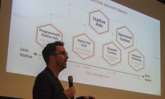 Patrick Searle, GetCRAFT co-founder and group CEO, presents findings from the Philippine Native Advertising and Influencer Marketing Report 2018, October 18, 2017 at the Mind Museum Auditorium